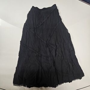 DKNY real silk black midi skirt with asymmetric design